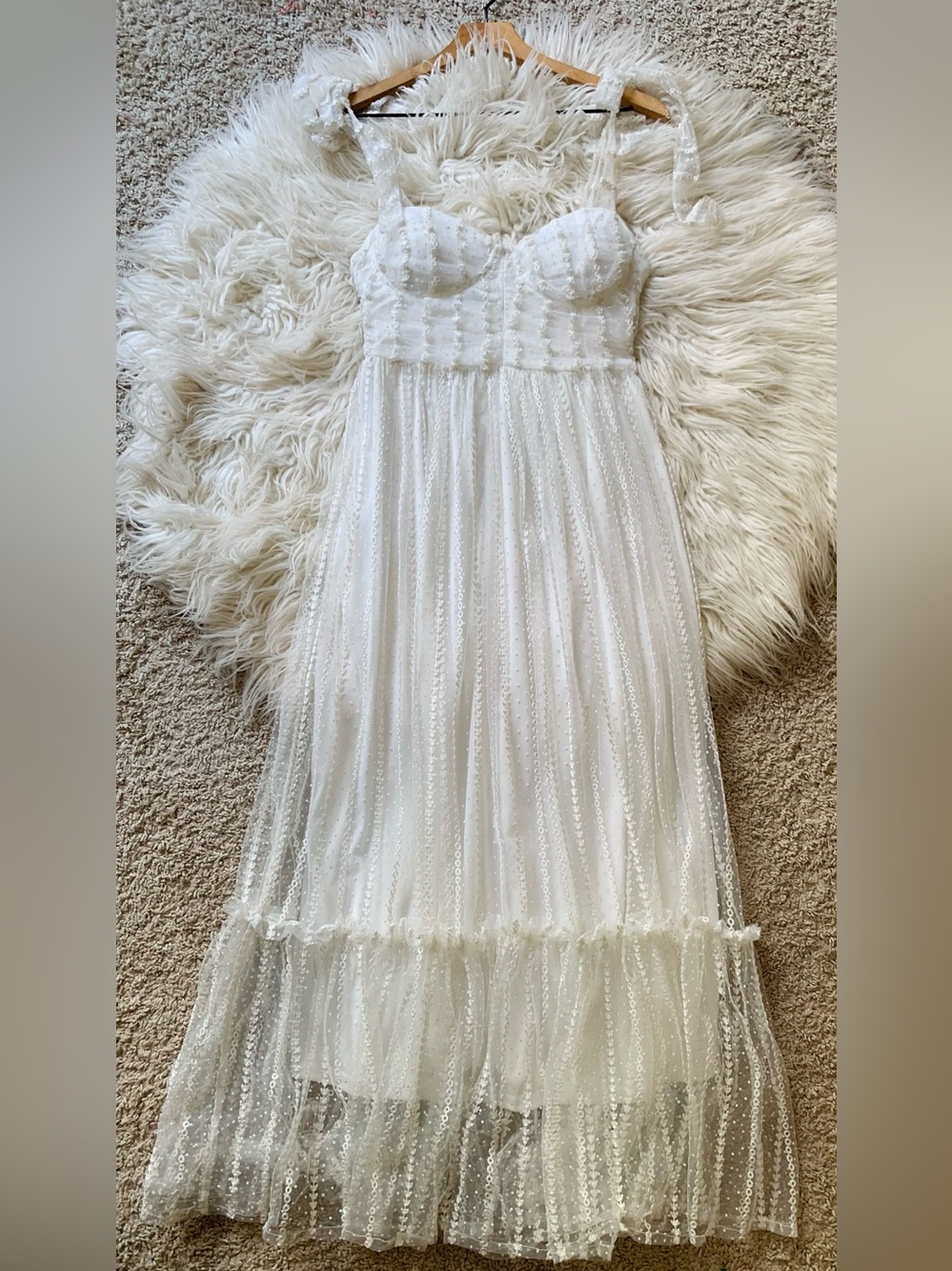 Altar'd State White Smocked Maxi Dress